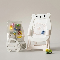 Chevalet d'art multifonctionnel en plastique pour enfants, thème bâtiments modernes, blocs de construction, tableau effaçable à sec, éducatif Montessori