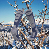 XIANGHUI Batterie rechargeable Chaussettes d'hiver auto-chauffantes Design décontracté respirant pour le ski, la chasse et la pêche avec manchette à logo