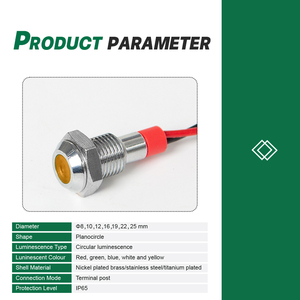 Lvbo chỉ thị nhỏ đèn 220 Volts 12 mét chỉ số màu đỏ màu xanh lá cây màu xanh màu vàng trắng thí điểm đèn màu xanh lá cây 12V ánh sáng chỉ số ánh sáng 8 mét - Product Image 2