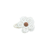 Barrette pour cheveux d'enfants en dentelle vintage blanc menthe avec nœud fleuri - Accessoire pour cheveux en tissu avec séparation latérale