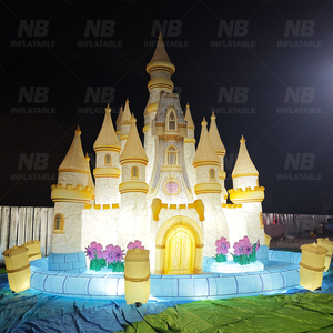 ปราสาทลมเป่าลมพร้อมไฟประดับ ธีมเจ้าหญิงสำหรับงานอีเว้นท์ ของตกแต่งงานปาร์ตี้กลางแจ้ง ของเล่นเป่าลมรูปพระจันทร์พร้อมไฟ LED - Product Image 5