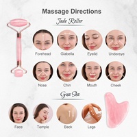 Rouleau de jade anti-vieillissement, ensemble de thérapie du visage, accessoire de Massage