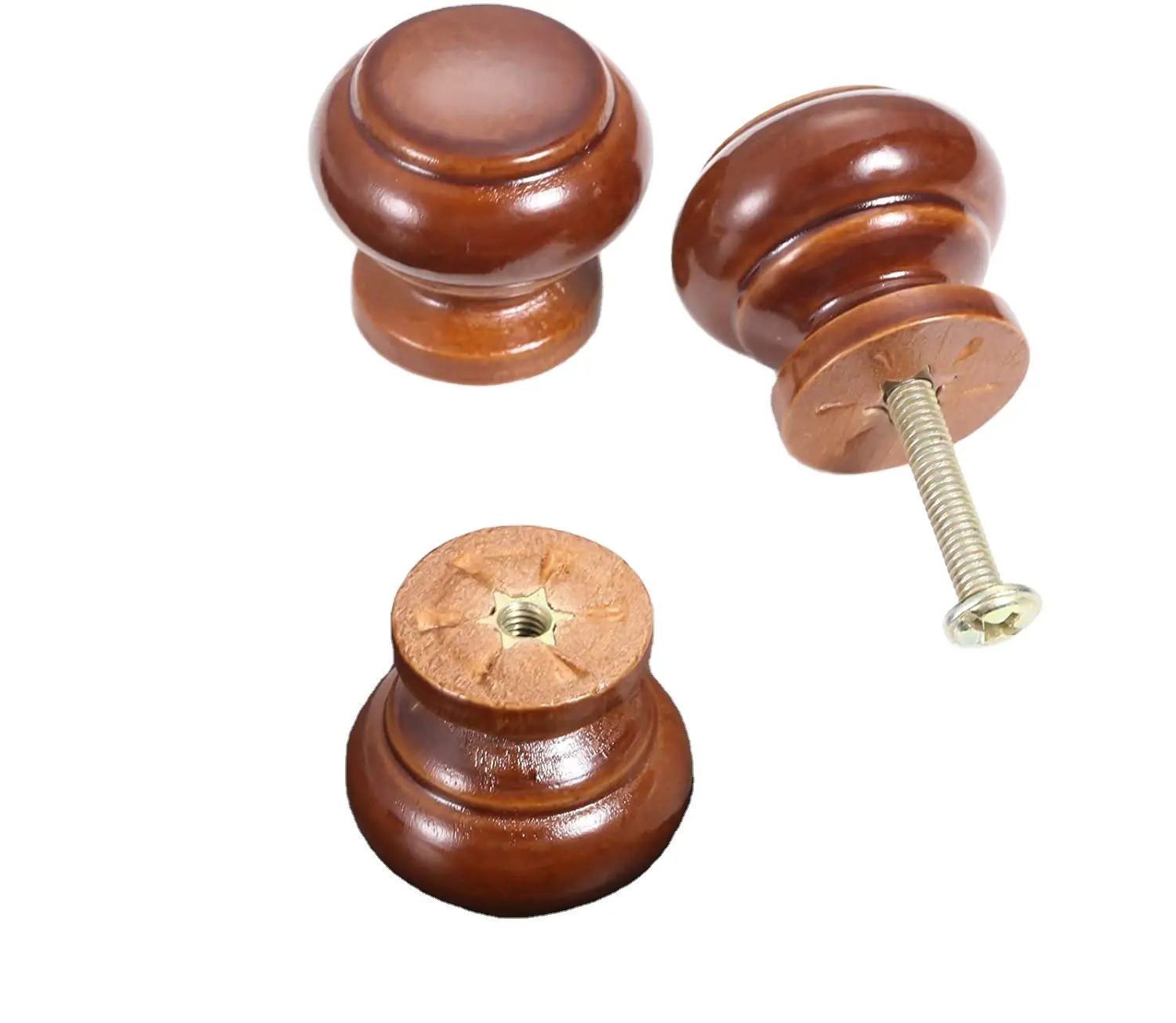 2023 boutons d'armoire en bois bouton rond en bois avec vis tiroir inachevé meubles armoire placard commode poignées de traction