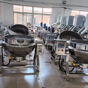 Calentamiento eléctrico automático Industrial mermelada salsa de Chile olla de cocina agitación doble vapor con camisa hervidor con agitador - Product Image 6