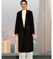 Manteau long décontracté pour femme 100 % laine, haute qualité, coupe ajustée, chaud, respirant, écologique, coupe-vent, vente directe usine, OEM ODM