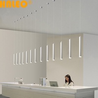 Luminaire suspendu en aluminium pour cuisine moderne, îlot de salle à manger, lustre, long tube cylindrique