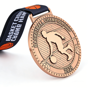 Médaille de championnat de basketball en alliage de zinc avec relief 3D, design personnalisé 2026, médaille sportive gravée de haute qualité - Product Image 3