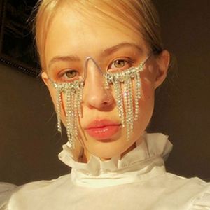 Montures de lunettes sans verres personnalisées de luxe vintage steampunk avec diamants et strass pour femmes - Product Image 3