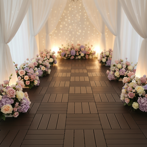 Suelo de Plástico Económico y Portátil para Bodas, Fiestas y Eventos, Fácil de Instalar, Encaje a Presión, PVC Compuesto para Exteriores - Product Image 1