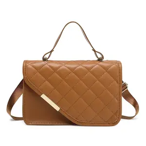 2024 Schlussverkauf kleine quadratische Tasche koreanische Version Damen Schulter Überlegete Lederhandtasche für Damen