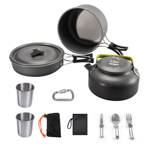 <span class=keywords><strong>Set</strong></span> teiera da campeggio all'aperto <span class=keywords><strong>set</strong></span> di pentole da cucina in alluminio <span class=keywords><strong>set</strong></span> di pentole antiaderenti - Product Image 5