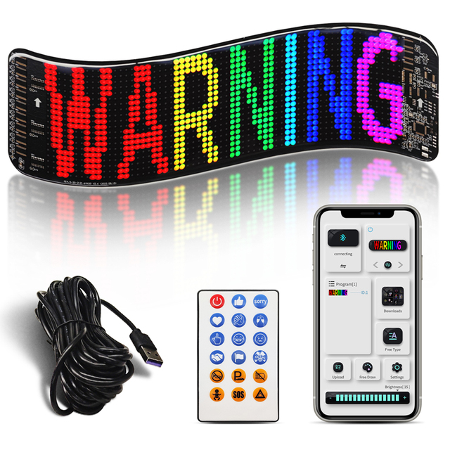 App-Control Flexible LED Car Panel for Sign Advertising Rear Window Digital Display Rolling Retail Store Elevator Education