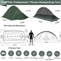 Tente de camping ultralégère, portable, pliable, double couche, quatre saisons, résistante à l'eau, imperméable 3500 mm, écologique, pour l'extérieur