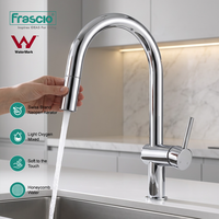 Robinet de cuisine Frascio à levier unique, monobloc, finition brossée, avec douchette extractible, eau chaude/froide