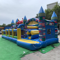 Château gonflable commercial à prix avantageux pour l'extérieur, obstacles gonflables combinés