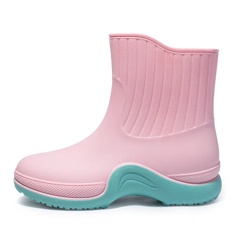 Sepatu Bot Hujan PVC untuk Wanita, Sepatu Bot Hujan Anti-Slip, Sepatu Bot Tahan Air Luar Ruangan untuk Wanita