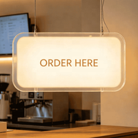 Panneau de menu mural en acrylique LED personnalisé en gros pour café, restaurant, hôtel, boulangerie