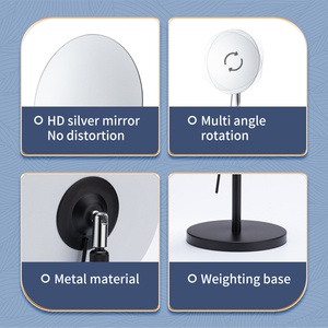 Oem ODM bàn không khung mỹ phẩm trang điểm gương Chiều cao có thể điều chỉnh bảng hình bầu dục bền Vanity gương - Product Image 2