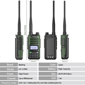 BaoFeng UV-13 PRO V1 V2 talkie-walkie double bande haute puissance avec Type C Charr 16 <span class=keywords><strong>KM</strong></span> Long Ran UV13 émetteur-récepteur jambon Radio bidirectionnelle - Product Image 6