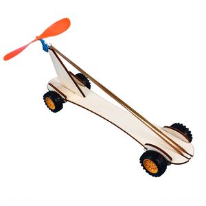 Kit de modèle de voiture en bois STEM OKYN-G5503, à construire soi-même, alimenté par une élastique, jouet sans moteur pour projet scientifique - Product Image 4
