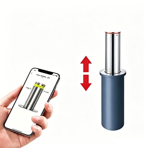 Bolardo Hidráulico Automático de Alta Resistencia, Poste de Seguridad Retráctil de Acero Inoxidable con Control Remoto para Control de Acceso Vial - Product Image 1