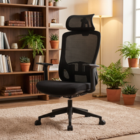 Chaise de bureau exécutive robuste, ergonomique, avec support lombaire, moderne, réglable, structure en plastique, assise en PU/Nylon, pivotante, pieds en aluminium