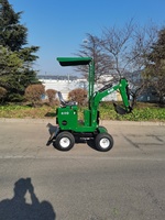 Kinger Penggali Roda Mesin, Loader Backhoe Mini Roda 4 Kecil Bergerak Bumi