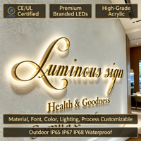 Letrero con Logotipo LED 3D Personalizado para Tiendas y Empresas, Decoración de Pared, Fácil Instalación, Entrega Rápida, Señalización Interior y Exterior