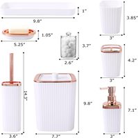 Ensemble d'accessoires de salle de bain de luxe personnalisés 2026, 6 à 9 pièces, ensemble moderne pour toilettes