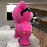 Costume de mascotte gonflable ours rose cool 2,2 m pour événements, location, carnaval, déguisement gonflable pour adultes, costumes de cosplay