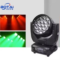 BOTAI Dynamique 19x15W LED Tête Mobile Scène/Éclairage Extérieur AURA + Zoom Double Mode 540 ° Pan & 30Hz Strobe RGBW Couleur DMX512 Contrôle