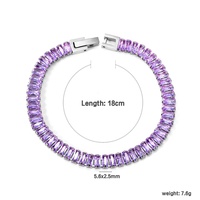 Bracelet Tennis en Zircon Taille Émeraude Plaqué Or 18K pour Femmes aux Poignets Larges – Collection Boutique Sourcing