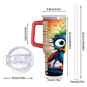 Vaso Térmico de 30oz con Asa, Diseño de Pájaro Colorido, Envío Gratis desde EE. UU., Regalo Divertido de Acero Inoxidable con Forma de Pájaro - Product Image 5