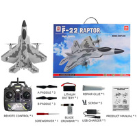 Modèle d'avion de chasse à réaction RC F22 2,4 GHz, 4 canaux, télécommande, avec deux modes, jouet pour enfants et adultes, batterie incluse
