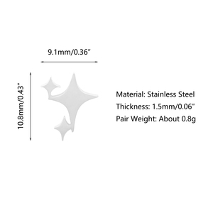 Rushed Sparkling Golden Starburst Stainless Steel <strong>Earrings</strong> for Women Girls - Product Image 2