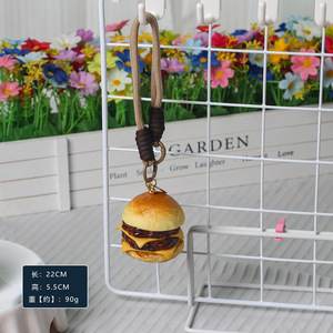 3D hamburger pendant, small bread cartoon bag, backpack keychain, car decoration, holiday gift, birthday present - Product Image 6
