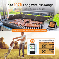 Thermomètre numérique intelligent sans fil longue portée Hypersynes OEM/ODM avec 2 capteurs, sonde de 130 cm, écran LCD, IP65