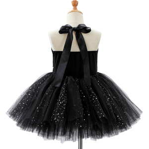Disfraz de Halloween <span class=keywords><strong>para</strong></span> Niña Negra, Disfraz de Gato, Vestido de Bruja <span class=keywords><strong>con</strong></span> Diadema de Gato, Cola, Tul <span class=keywords><strong>para</strong></span> Fiesta, Actuación, Vestido de Gatita - Product Image 4