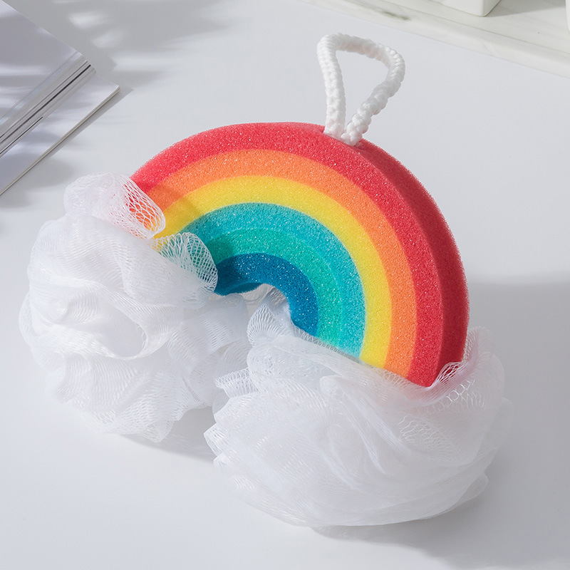 Petite éponge de bain arc-en-ciel-petite taille-35g