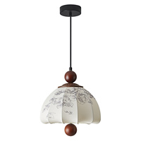 Lustre LED Rétro Français en Tissu Lin, Suspension Wabi-Sabi, Lampe de Salle à Manger Nordique, Lumière Ambiante Chaude pour Café et Chevet