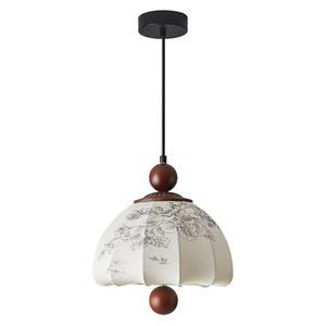 French Retro Linen Fabric Pendant <strong>Light</strong> Pleated Wabi-Sabi Dining Lamp Nordic Warm Ambient Hanging <strong>Light</strong> for Cafe Bedside - Product Image 5