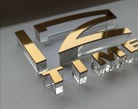 Caractères en acrylique transparent 3D, lettres en cristal poli pour les murs de bureaux professionnels et l'identité d'entreprise