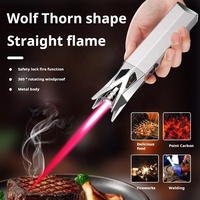 Luxe Design Moderne En Métal Camping BBQ Gaz Valve Briquet Grand Coupe-Vent Jet Cuisine Torche pour L'extérieur pour Cadeaux
