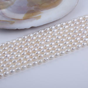 Perles de riz d'eau douce naturelles Zhuji en gros, 6-7 mm, blanches, semi-finies, pour bijoux DIY, collier, bracelet, accessoires - Product Image 5