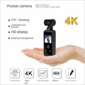 กล้องกีฬาพกพาพรีเมียมสีดำ 4K WiFi รุ่น 270 °   เลนส์หมุนได้ ป้องกันการสั่นไหว หน้าจอ IPS ขนาด 1.33 นิ้ว กันน้ำได้ลึก 50 เมตร กล้องแอคชั่น DV - Product Image 1