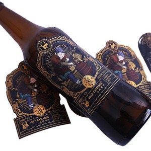 <strong>Custom</strong> <strong>Textured</strong> Fancy <strong>Wine</strong> Bottle <strong>Label</strong> Sticker <strong>Paper</strong> Gold Packaging Stamping Adhesive Gold Foil Red <strong>Wine</strong> Bottle Sticker <strong>Labels</strong> - Product Image 4