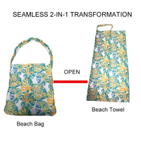 Sac de plage pliable 2-en-1 innovant avec serviette intégrée, en microfibre anti-sable, polyvalent et portable, avec bretelles