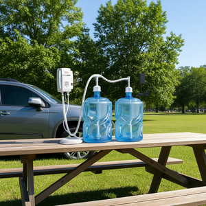 Sistema de Bomba Dispensadora de Agua Portátil, 2x5 Galones, Eléctrico, Alimentado por USB, para Uso en Exteriores, Automóviles y Escritorio - Product Image 2