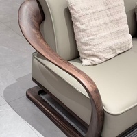 Hochwertiges Chinesisches Massivholzrahmen-Ledersofa Hotel-Lobby Hochwertige Wohnzimmermöbel Sofa-Paket Möbel