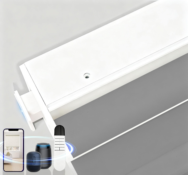 Cordless Motorized Outdoor Roller Blinds No Drill No Tool Durable Electric Blackout Roller Curtain Window Shades